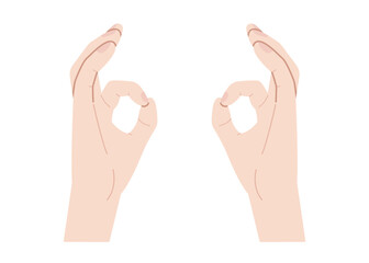 Vector illustration of two hands making the OK sign