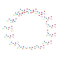 Confetti frame with white copy space area