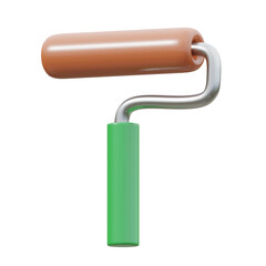 paint roller 3d icon, carpentry tools illustration.