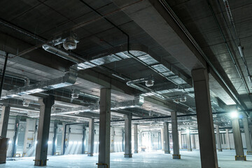 Interior of a large industrial warehouse