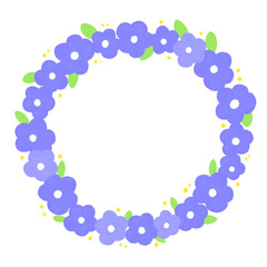 紫色の花の丸いフレーム