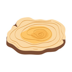 Wood Slice Illustration. Hand Drawn Vector Illustration Wooden Slice. Pre-made Wood Slice Design, Rustic Wood Slice Clipart.