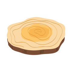 Wood Slice Illustration. Hand Drawn Vector Illustration Wooden Slice. Pre-made Wood Slice Design, Rustic Wood Slice Clipart.