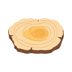 Wood Slice Illustration. Hand Drawn Vector Illustration Wooden Slice. Pre-made Wood Slice Design, Rustic Wood Slice Clipart.