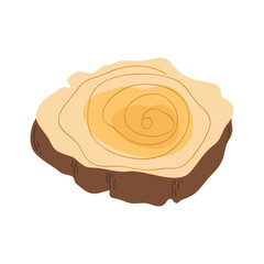 Wood Slice Illustration. Hand Drawn Vector Illustration Wooden Slice. Pre-made Wood Slice Design, Rustic Wood Slice Clipart.