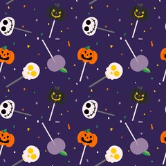 Hand drawing a Halloween day background pattern seamless