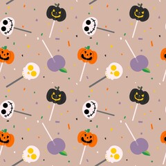 Hand drawing a Halloween day background pattern seamless