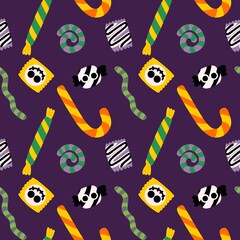 Hand drawing a Halloween day background pattern seamless