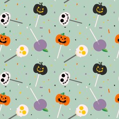 Hand drawing a Halloween day background pattern seamless