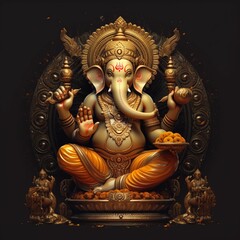 Ganpati Illustration Ultra Detailed High resolution image