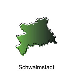 map City of Schwalmstadt. vector map of the German Country. Vector illustration design template