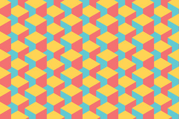Seamless pattern, cube texture. 3D isometric background pattern. Geometric vector illustration