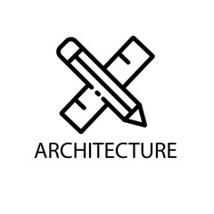 Architecture icon vector, architecture flat icon vector illustration, thin line architecture icon, outline style architecture icon vector illustration isolated on white background. 
