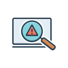 Color illustration icon for threats 