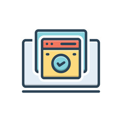 Color illustration icon for confirmation 
