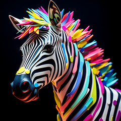 zebra in the form of a zebra - obrazy, fototapety, plakaty