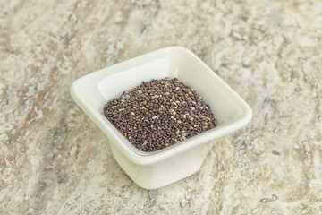 Chia seeds in the bowl