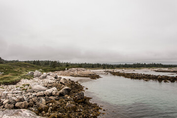 Exploring the beach in the morning at Kejimkujik National Park Seaside, Nova Scotia, Canada