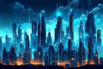 panorama of the city  generative ai