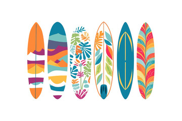 Surfing board set. Vector illustration design.