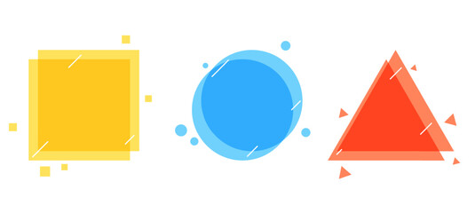 set of colorful 3d geometric basic shapes