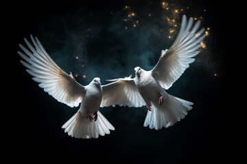 white dove flying in the sky  generative ai