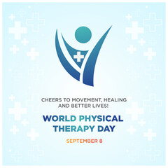 World Physical Therapy Day, September 8, Vector Design Template