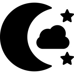 Moon Glyph icon vector