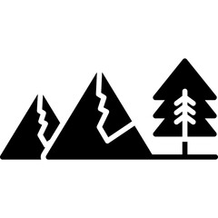 Mountain Glyph icon vector