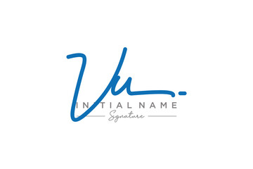 Initial VU signature logo template vector. Hand drawn Calligraphy lettering Vector illustration.