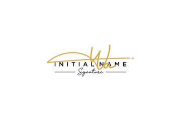 Initial WA signature logo template vector. Hand drawn Calligraphy lettering Vector illustration.
