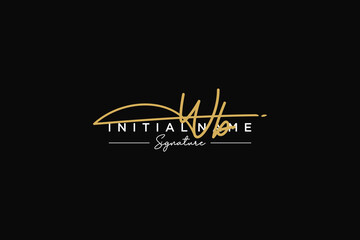 Initial WB signature logo template vector. Hand drawn Calligraphy lettering Vector illustration.