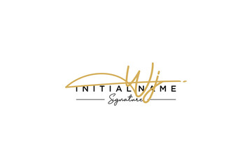Initial WJ signature logo template vector. Hand drawn Calligraphy lettering Vector illustration.
