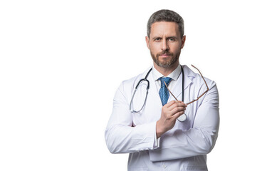 medical man on background, copy space advertisement. photo of medical man doctor.