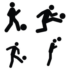 pictograph icon of person kicking ball vector