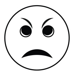 angry face icon vector