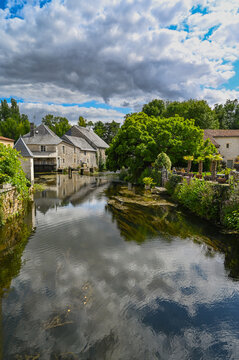 Verteuil-sur-Charente is a village situated on the banks of the river Charente, in the quiet French countryside with a beautiful castel and water mills. High quality photo