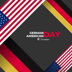 german american day with german and USA flag illustration vector