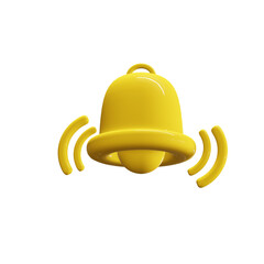 3d minimal turn-on notification concept. New update reminder. New notification alert. A bell icon ringing with a notification icon. 3d illustration. 