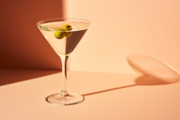 Martini cocktail garnished with olives