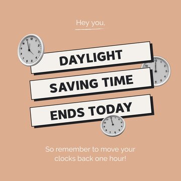 Fototapeta Clocks and hey you, daylight saving time ends today, so remember to move your blocks back one hour