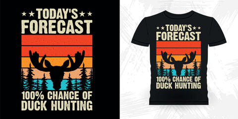 Funny Hunters Lover Retro Vintage Deer Hunting T-shirt Design 
