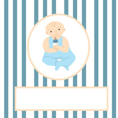 children background with a small boy in blue color