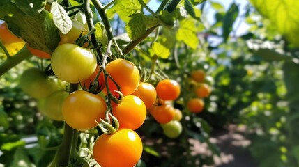 fresh tomatoes in the farm 