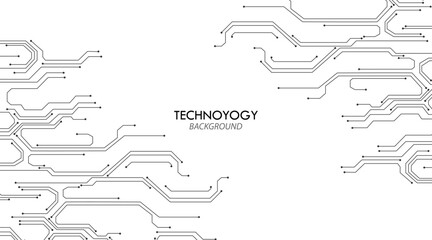 Technology circuit diagram on white background.High tech circuit board connection system.Vector abstract technology on white background. - obrazy, fototapety, plakaty