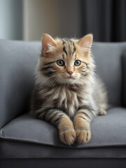 cat on a sofa