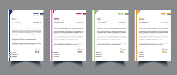 minimal simple creative clean flat business corporate letterhead template design