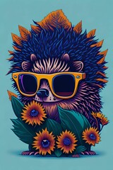 A detailed illustration of a Hedgehog for a t-shirt design, wallpaper, and fashion