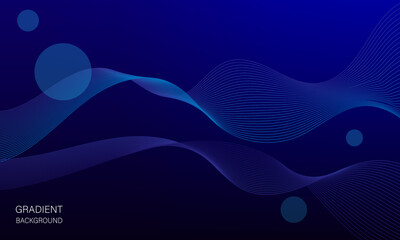 Abstract technology lines background with blue  and  deep blue  effect. Glowing lines vector. Modern dark banner template graphic elements.