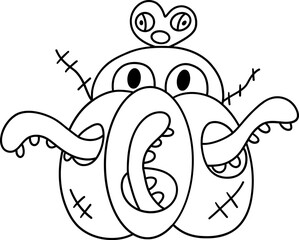 Outline octopus Pirate halloween, Pirate halloween Illustration Concept
